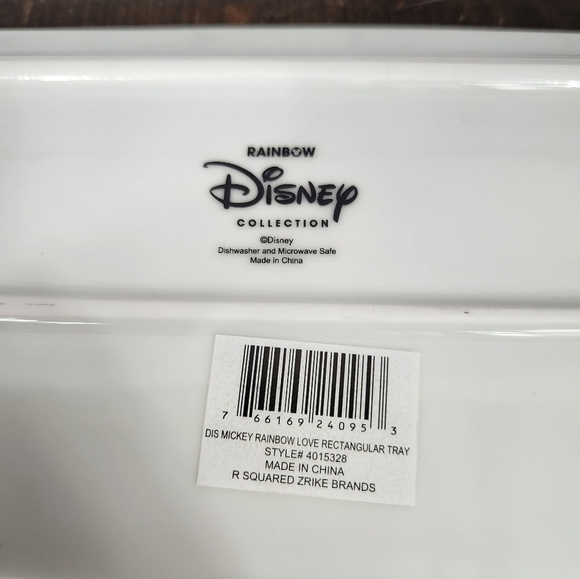 Pride Disney Mickey Mouse Love Rainbow Glass Tray - Picture 3 of 3